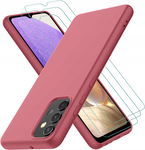 ETUI DO SAM_SUNG GA_LAXY A32 4G + 3 SZKŁA HARTOWANE CZAERWONY