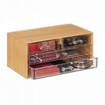 ORGANIZER NA KOSMETYKI 4 SZYFLADKI BAMBUSOWY 11x23,5x15 CM JASNOBRĄZOWY