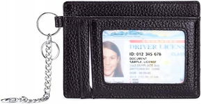 PORTFEL NA KARTY KREDYTOWE ETUI SKÓRA EKOLOGICZNA BRĄZOWY OCHRONA RFID