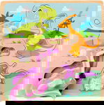 Puzzle drewniane układanka montessori dla dzieci 3 szt.