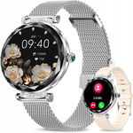 SMARTWATCH ZEGAREK POWIADOMIENIA POŁĄCZENIA NIOLINA E01 SREBRNY RÓŻÓWY