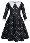 SUKIENKA WEDNESDAY ADDAMS STRÓJ PRZEBRANIE BAL KARNAWAŁ ROZMIAR 160