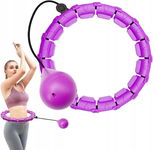 HULA HOP Z OBCIĄŻENIEM SKŁADANY REGULOWANY PIŁKA 36 CM RÓŻ FIOLET