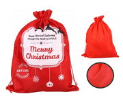 ZESTAW CZERWONY WOREK PREZENTOWY MERRY CHRISTMAS 50x70 CM 3 SZTUKI