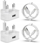 ZESTAW ŁADOWARKA ADAPTER DO IPHONE APPLELIGHTING 2 SZTUKI BIAŁY