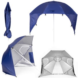 PARASOL PLAŻOWY Z REGULOWANYMI ŚCIANKAMI 2w1 NAMIOT NA PLAŻĘ 125-200 cm