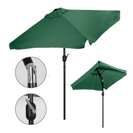 PARASOL OGRODOWY NA TARAS PROSTOKĄTNY DUŻY SKOŚNY ŁAMANY Z KORBKĄ 200x140cm