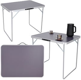 STOLIK TURYSTYCZNY STÓŁ OGRODOWY SKŁADANY WALIZKA 80x60x70 cm SZARY