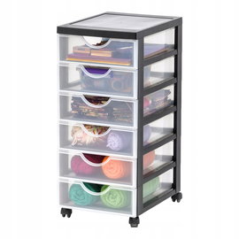 Iris Ohyama DDDC-360 czarny organizer plastikowy 6 szuflad 7L bez Bpa