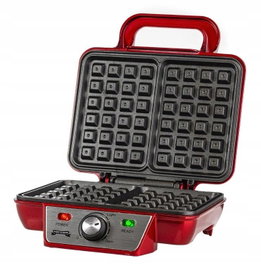 Gadgy gofrownica czerwona regulacja temperatury 2 duże gofry wydajna 1000W
