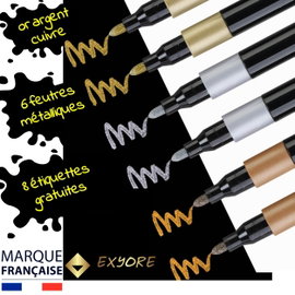 6x Marker metaliczny EXYORE 3 kol złoty srebrny miedziany do scrapbookingu