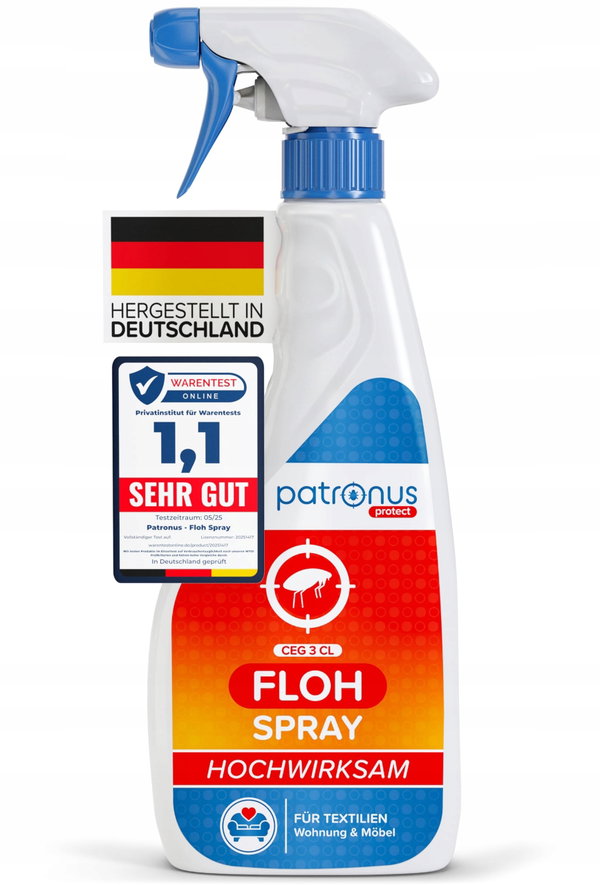 Spray na pchły Patronus Fleaspray cytrynowy 500ml