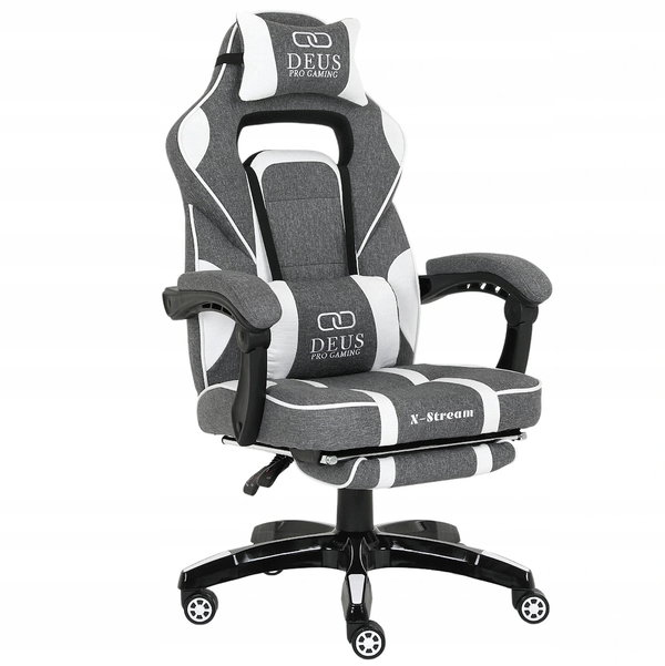 Fotel gamingowy szary DEUS X-STREAM Gray/White