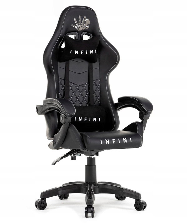 Fotel gamingowy czarny INFINI Five Black