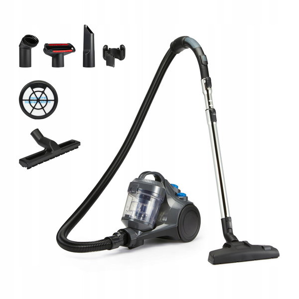 Odkurzacz Amazon Basics kompaktowy szary 850W filtr HEPA 1.3L