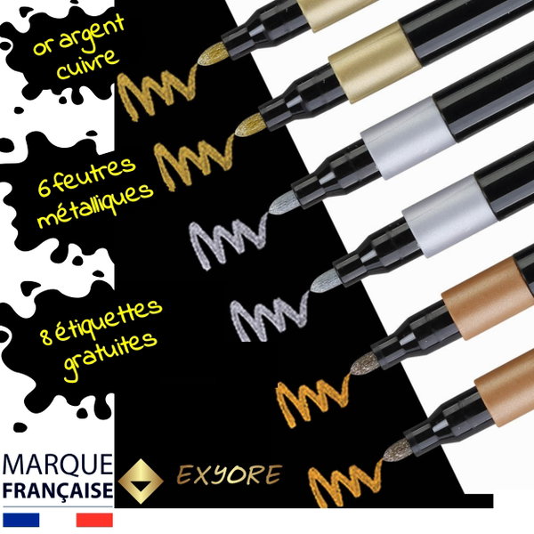 6x Marker metaliczny EXYORE 3 kol złoty srebrny miedziany do scrapbookingu
