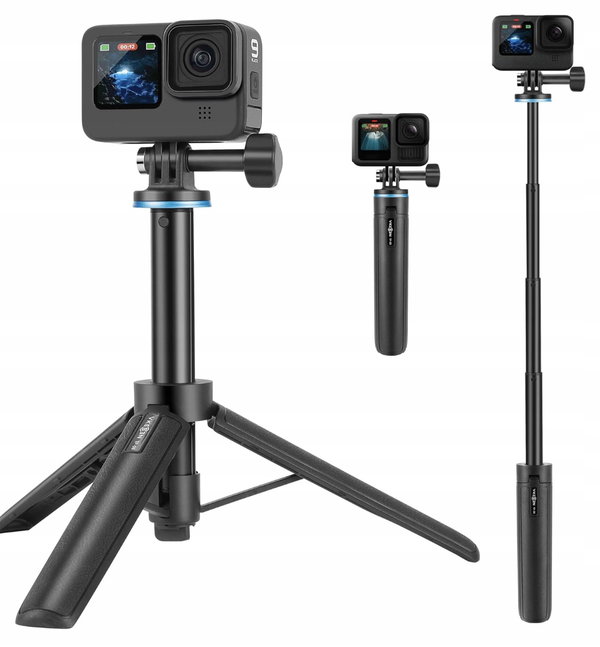 Vkesen Mini statyw do GoPro, statyw z drążkiem przedłużającym