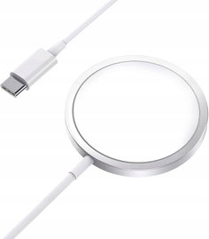 ŁADOWARKA BEZPRZEWODOWA DO IPHONE 1M 15W USB-C PRZENOŚNA MAGNETYCZNA BIAŁA