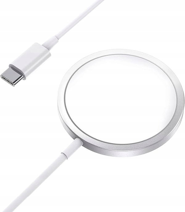 ŁADOWARKA BEZPRZEWODOWA DO IPHONE 1M 15W USB-C PRZENOŚNA MAGNETYCZNA BIAŁA