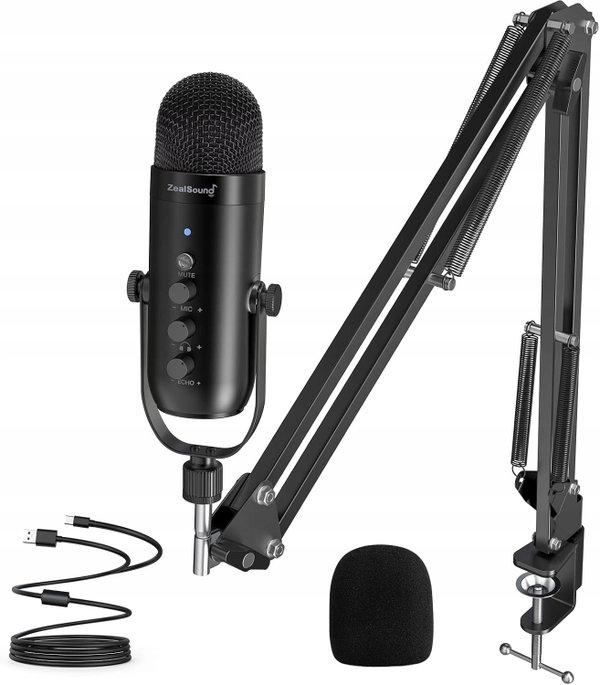 ZealSound K66S Profesjonalny Mikrofon Studyjny z Ramieniem Redukcja Szumów