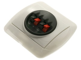 Gniazdo głośnikowe ścienne białe na tynk