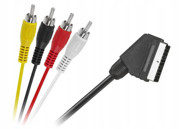 Kabel przewód Euro SCART - 4x RCA Cinch 1,2m KPO2710-1,2