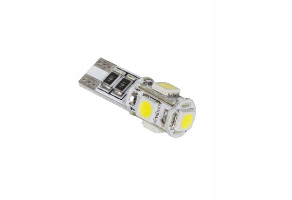 Żarówka samochodowa T10 (Canbus) 5x SMD5050 biała