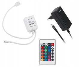 Zestaw LED RGB na pilot (sznur diodowy 150x5050SMD + zasilacz + kontroler)