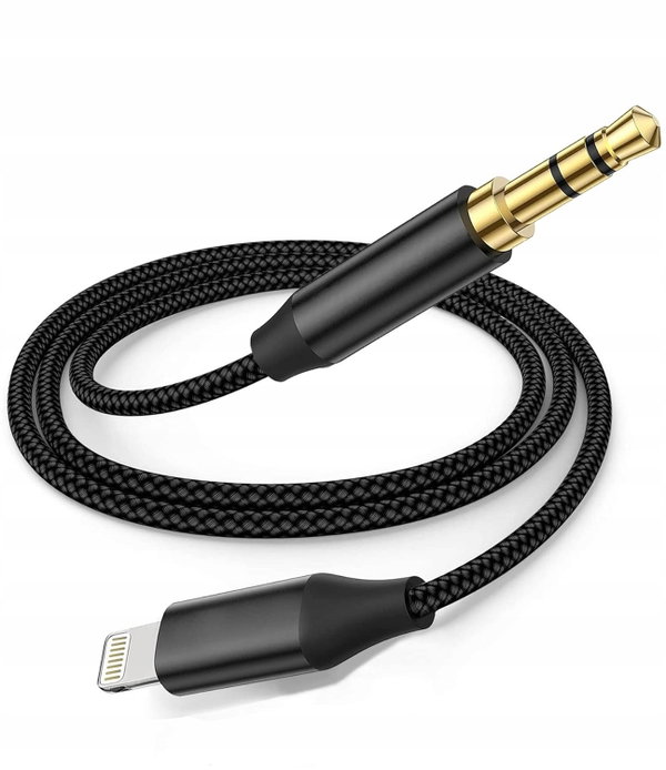 Kabel audio Lightning na jack 3,5mm czarny 1m Wahbite
