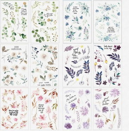 Naklejki do scrapbookingu motyw kwiatów vintage 6 paczek po 2 arkusze