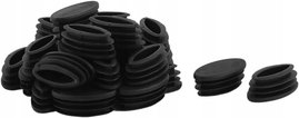 Nóżki stołowe plastikowe owalne 20x39 mm 30 sztuk czarne