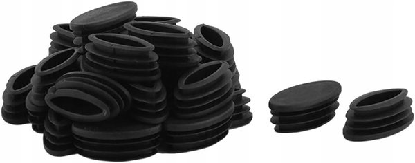 Nóżki stołowe plastikowe owalne 20x39 mm 30 sztuk czarne