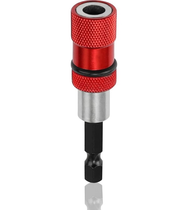 Adapter magnetyczny do bitów hex 1/4" czerwony stal nierdzewna
