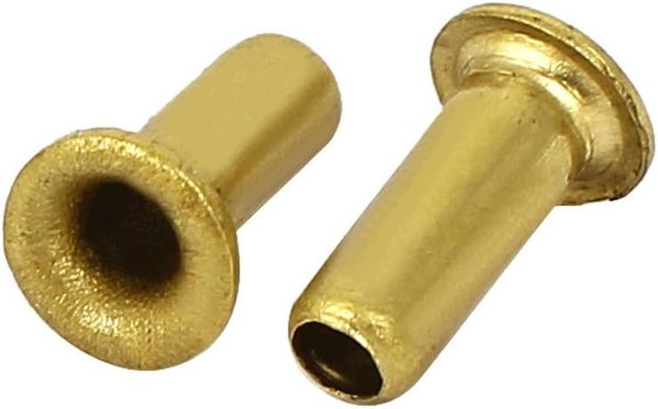 Nity rurkowe przelotowe 3x8mm 20 sztuk mosiężne Uxcell