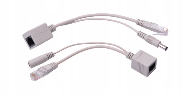 Adapter PoE OEM URZ1998 RJ45 + DC biały para