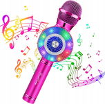 Styl różowo-czerwony FISHOAKY Mikrofon do karaoke