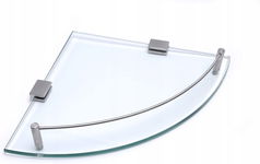 BSM Marketing Półka narożna ze szkła hartowanego o grubości 8 mm 250x250 mm