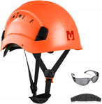 Mustbau Twardy kask budowlany z przeciwmgielnymi okularami ochronnymi