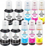 Zestaw do napełniania tuszów E-104 zamiennik do Epson 104 ecotank 10 sztuk