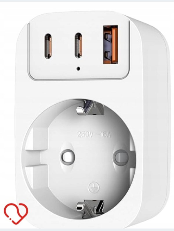 Uniwersalna Przejściówka ADAPTER Gniazda UK EU Ładowarka USB i USB-C