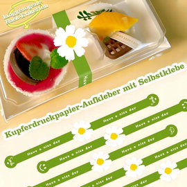 10szt NAKLEJEK DO PIECZENIA ZIELONE WZORY KWIATOWE SAMOPRZYLEPNE
