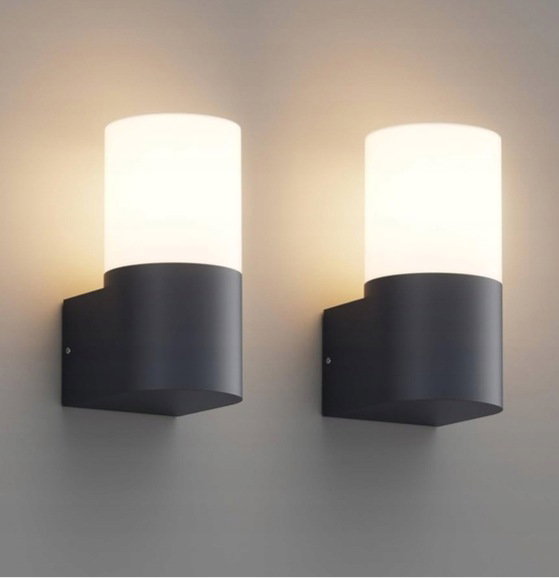 Klighten 2 sztuki zewnętrznych lamp ściennych, oprawka E27