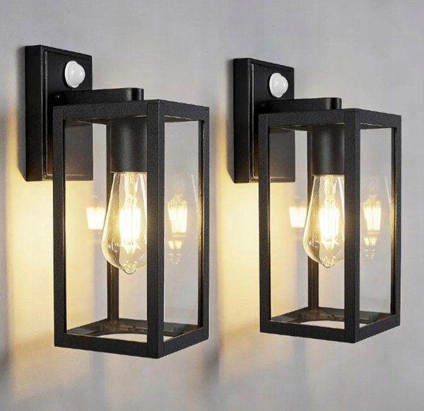 2X LAMPA ŚCIENNA ZEWNĘTRZNA KINKIET ŚCIENNY CZARNY