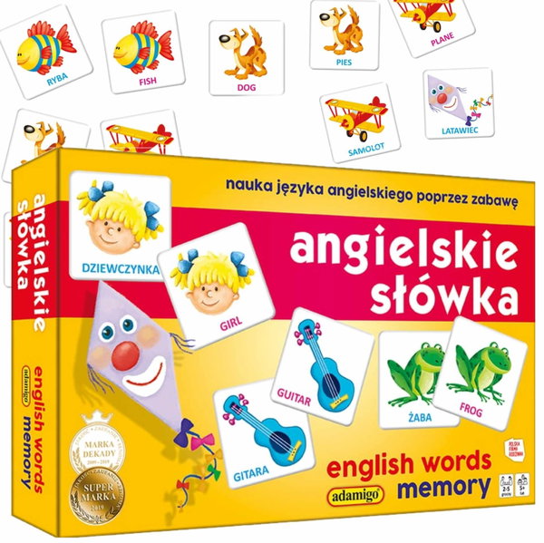 „Gra edukacyjna Memory – Angielskie słówka Adamigo, rozwija koncentrację”