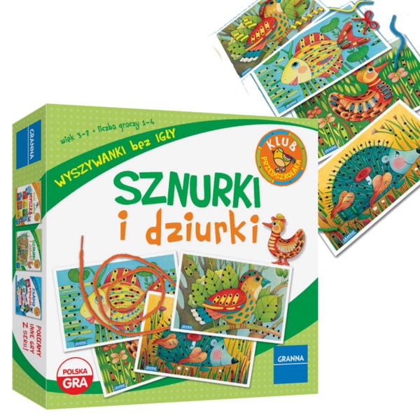 Sznurki i dziurki – gra edukacyjna Granna, nawlekanie i motoryka 3+
