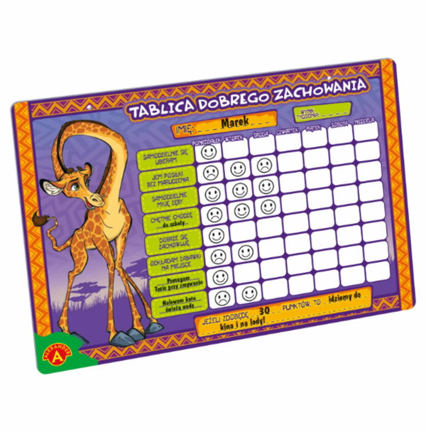 Tablica Dobrego Zachowania Aleksander 3+