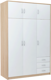 Bestseller Szafa 6 Drzwi 3 Szuflady Sonoma/Biały 193cm x 127cm x 55cm SZ03S/B
