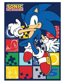 Kocyk polarowy Sonic Szybki Jak Błyskawica 100x140