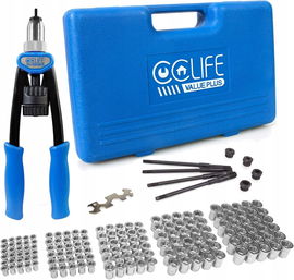 CCLIFE Profesjonalny zestaw narzędzi do nitowania M5-M12 + 150 nitonakrętek