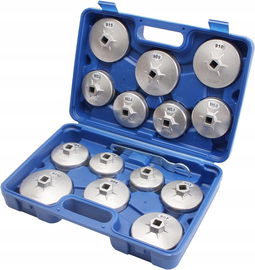 CCLIFE 15szt Zestaw nakrętek do filtrów oleju z aluminium Klucz do filtrów
